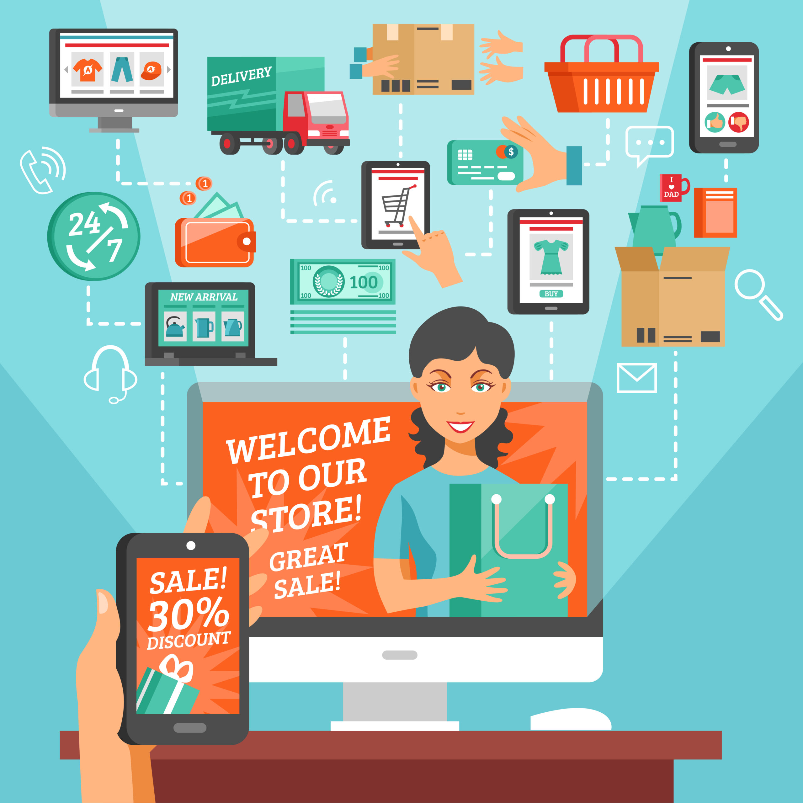 E-commerce And Shopping Illustration